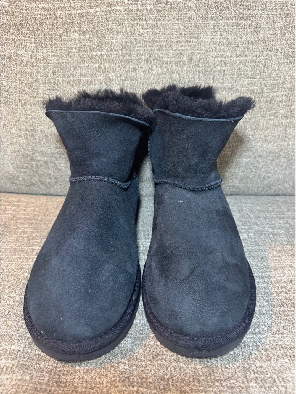 UGG Bailey Zip Mini Black Suede Ankle Boots Size 10